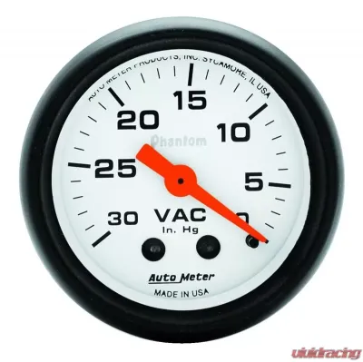 AutoMeter GAUGE; VACUUM; 2 1/16in.; 30INHG; MECHANICAL; PHANTOM - 5784