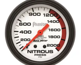 AutoMeter GAUGE; NITROUS PRESSURE; 2 5/8in.; 2000PSI; MECHANICAL; PHANTOM