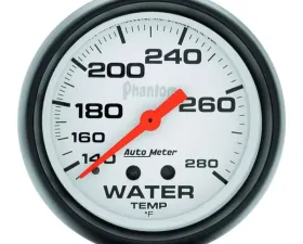 AutoMeter GAUGE; WATER TEMP; 2 5/8in.; 140-280deg.F; MECHANICAL; PHANTOM