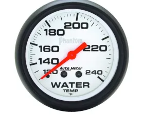 AutoMeter GAUGE; WATER TEMP; 2 5/8in.; 120-240deg.F; MECHANICAL; PHANTOM