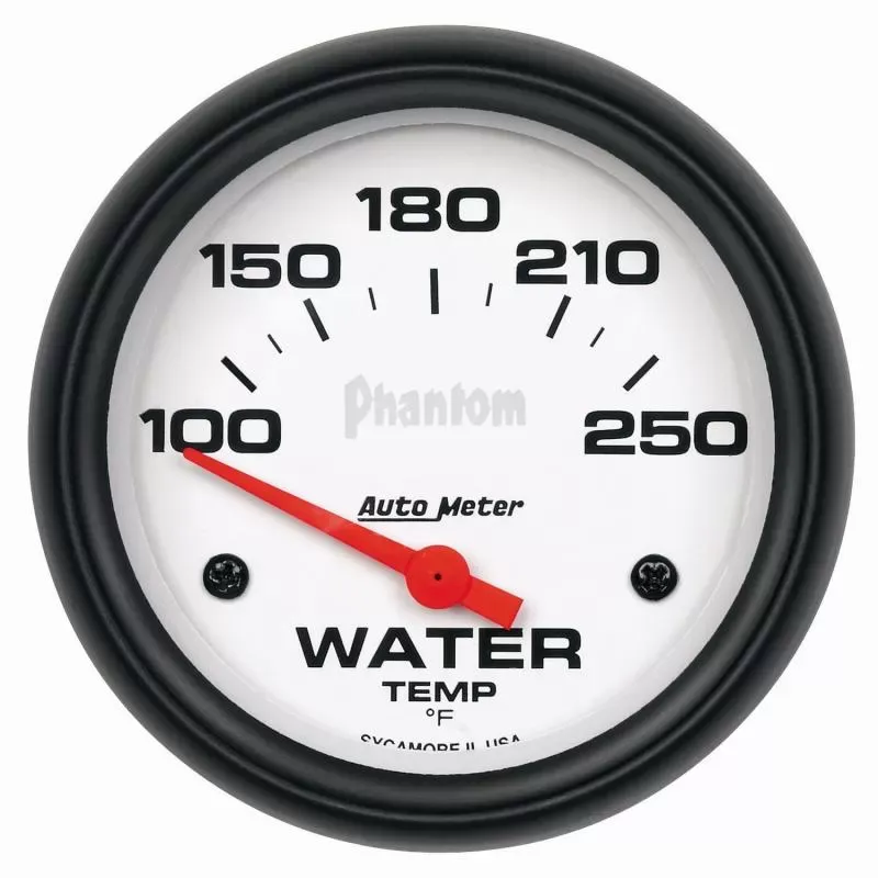 AutoMeter GAUGE; WATER TEMP; 2 5/8in.; 100-250deg.F; ELECTRIC; PHANTOM - 5837