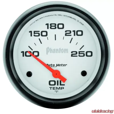 AutoMeter GAUGE; OIL TEMP; 2 5/8in.; 100-250deg.F; ELECTRIC; PHANTOM - 5847