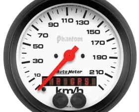 AutoMeter GAUGE; SPEEDOMETER; 3 3/8in.; 225KM/H; GPS; PHANTOM