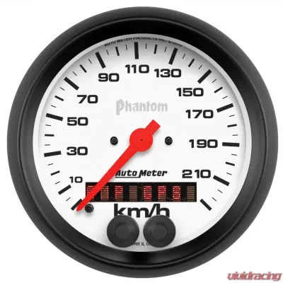 AutoMeter GAUGE; SPEEDOMETER; 3 3/8in.; 225KM/H; GPS; PHANTOM - 5880-M