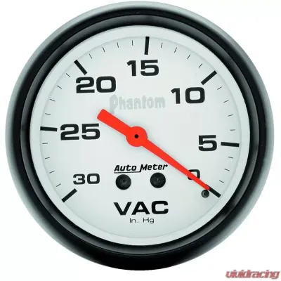 AutoMeter GAUGE; VACUUM; 2 5/8in.; 30INHG; MECHANICAL; PHANTOM - 5884