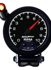 AutoMeter GAUGE; TACHOMETER; 3 3/4in.; 10K RPM; PEDESTAL W/EXT. QUICK-LITE; ES                                     - 5990 - Image 2