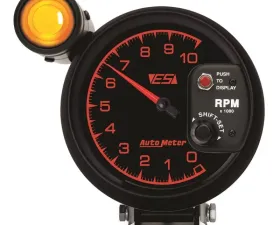 AutoMeter GAUGE; TACHOMETER; 5in.; 10K RPM; PEDESTAL W/EXT. SHIFT-LITE; ES