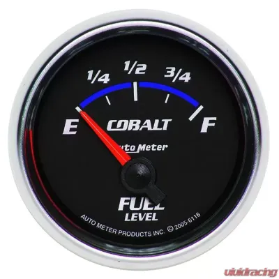 AutoMeter GAUGE; FUEL LEVEL; 2 1/16in.; 240OE TO 33OF; ELEC; COBALT - 6116