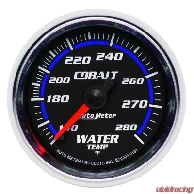 AutoMeter GAUGE; WATER TEMP; 2 1/16in.; 140-280deg.F; MECHANICAL; COBALT - 6131