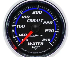 AutoMeter GAUGE; WATER TEMP; 2 1/16in.; 120-240deg.F; MECHANICAL; COBALT