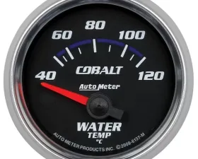 AutoMeter GAUGE; WATER TEMP; 2 1/16in.; 40-120deg.C; ELECTRIC; COBALT