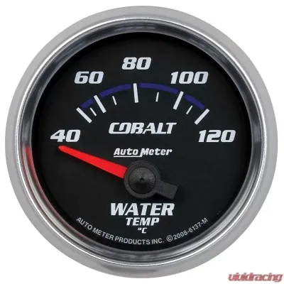 AutoMeter GAUGE; WATER TEMP; 2 1/16in.; 40-120deg.C; ELECTRIC; COBALT - 6137-M