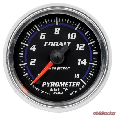 AutoMeter GAUGE; PYROMETER (EGT); 2 1/16in.; 1600deg.F; DIGITAL STEPPER MOTOR; COBALT - 6144