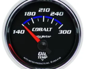 AutoMeter GAUGE; OIL TEMP; 2 1/16in.; 140-300deg.F; ELECTRIC; COBALT