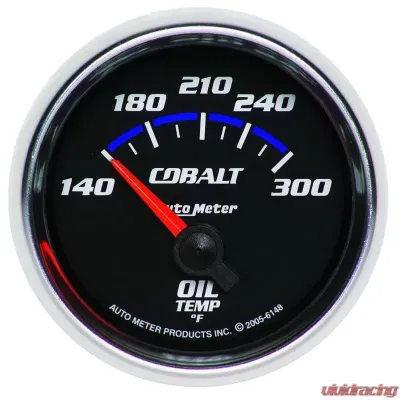 AutoMeter GAUGE; OIL TEMP; 2 1/16in.; 140-300deg.F; ELECTRIC; COBALT - 6148