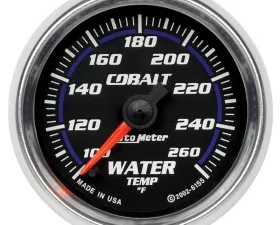 AutoMeter GAUGE; WATER TEMP; 2 1/16in.; 100-260deg.F; DIGITAL STEPPER MOTOR; COBALT