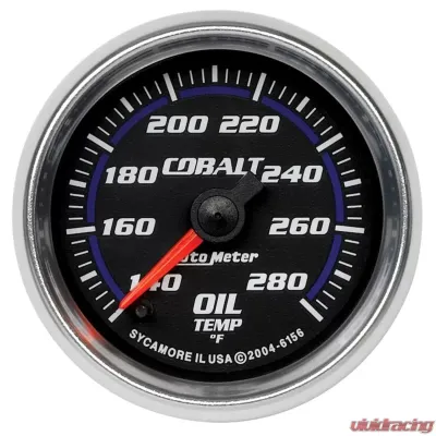 AutoMeter GAUGE; OIL TEMP; 2 1/16in.; 140-280deg.F; DIGITAL STEPPER MOTOR; COBALT - 6156