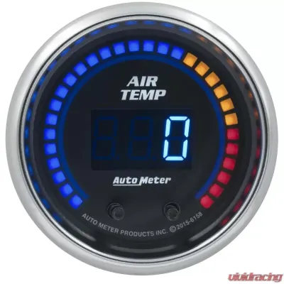 AutoMeter GAUGE; AIR TEMP; DUAL; 2 1/16in.; 0-300deg.F; DIGITAL; COBALT - 6158