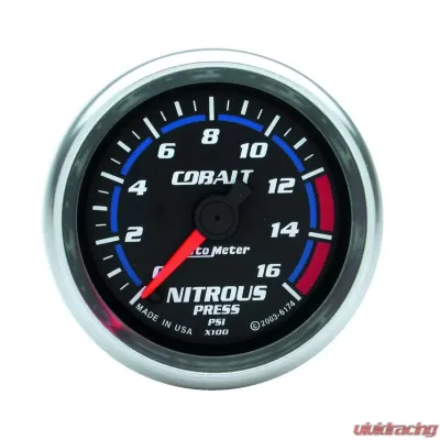 AutoMeter GAUGE; NITROUS PRESSURE; 2 1/16in.; 1600PSI; DIGITAL STEPPER MOTOR; COBALT - 6174