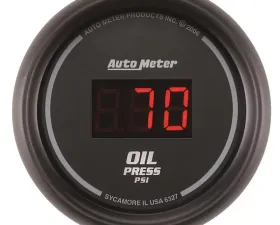 AutoMeter GAUGE; OIL PRESSURE; 2 1/16in.; 100PSI; DIGITAL; BLACK DIAL W/RED LED