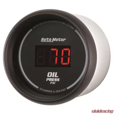 AutoMeter GAUGE; OIL PRESSURE; 2 1/16in.; 100PSI; DIGITAL; BLACK DIAL W/RED LED - 6327