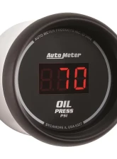 AutoMeter GAUGE; OIL PRESSURE; 2 1/16in.; 100PSI; DIGITAL; BLACK DIAL W/RED LED                                     - 6327 - Image 3