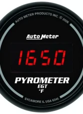 AutoMeter GAUGE; PYROMETER (EGT); 2 1/16in.; 1600deg.F; DIGITAL; BLACK DIAL W/RED LED                                     - 6345 - Image 3