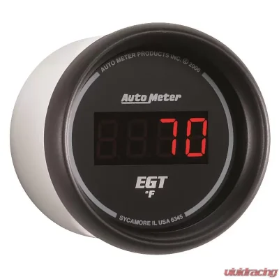 AutoMeter GAUGE; PYROMETER (EGT); 2 1/16in.; 1600deg.F; DIGITAL; BLACK DIAL W/RED LED - 6345