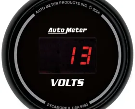 AutoMeter GAUGE; VOLTMETER; 2 1/16in.; 18V; DIGITAL; BLACK DIAL W/RED LED