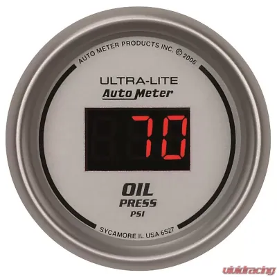 AutoMeter GAUGE KIT; 5 PC.; 3 3/8in./2 1/16in.; ELEC. SPEEDO.; DIGITAL; SILVER W/RED LED - 6500