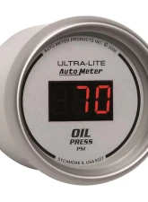 AutoMeter GAUGE; OIL PRESSURE; 2 1/16in.; 100PSI; DIGITAL; SILVER DIAL W/RED LED                                     - 6527 - Image 3