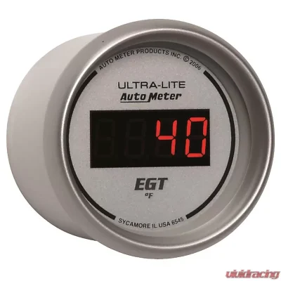 AutoMeter GAUGE; PYROMETER (EGT); 2 1/16in.; 1600deg.F; DIGITAL; SILVER DIAL W/RED LED - 6545