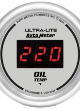AutoMeter GAUGE; OIL TEMP; 2 1/16in.; 340deg.F; DIGITAL; SILVER DIAL W/RED LED                                     - 6548 - Image 3