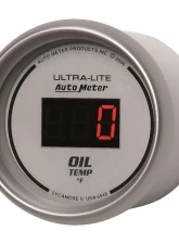 AutoMeter GAUGE; OIL TEMP; 2 1/16in.; 340deg.F; DIGITAL; SILVER DIAL W/RED LED                                     - 6548 - Image 2