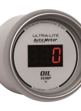 AutoMeter GAUGE; OIL TEMP; 2 1/16in.; 340deg.F; DIGITAL; SILVER DIAL W/RED LED                                     - 6548 - Image 3