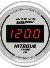 AutoMeter GAUGE; NITROUS PRESSURE; 2 1/16in.; 1600PSI; DIGITAL; SILVER DIAL W/RED LED                                     - 6574 - Image 3