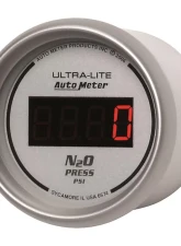 AutoMeter GAUGE; NITROUS PRESSURE; 2 1/16in.; 1600PSI; DIGITAL; SILVER DIAL W/RED LED                                     - 6574 - Image 2