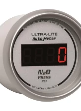 AutoMeter GAUGE; NITROUS PRESSURE; 2 1/16in.; 1600PSI; DIGITAL; SILVER DIAL W/RED LED                                     - 6574 - Image 3