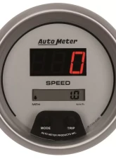 AutoMeter GAUGE; SPEEDO; 3 3/8in.; 260MPH/260KM/H; ELEC PROGRAM; DIGITAL; SLVR W/RED LED                                     - 6588 - Image 3