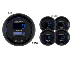 AutoMeter GAUGE KIT; 5 PC; 3 3/8in./2 1/16in.; ELEC SPEEDOMETER; DIGITAL; BLK W/BLUE LED