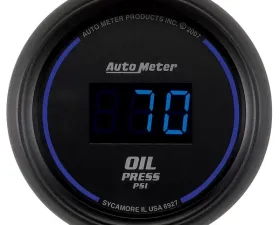 AutoMeter GAUGE; OIL PRESSURE; 2 1/16in.; 100PSI; DIGITAL; BLACK DIAL W/BLUE LED