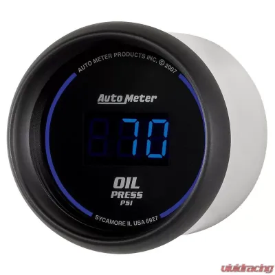 AutoMeter GAUGE; OIL PRESSURE; 2 1/16in.; 100PSI; DIGITAL; BLACK DIAL W/BLUE LED - 6927