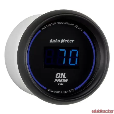 AutoMeter GAUGE; OIL PRESSURE; 2 1/16in.; 100PSI; DIGITAL; BLACK DIAL W/BLUE LED - 6927