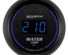 AutoMeter GAUGE; WATER TEMP; 2 1/16in.; 340deg.F; DIGITAL; BLACK DIAL W/BLUE LED