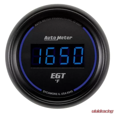 AutoMeter GAUGE; PYROMETER (EGT); 2 1/16in.; 1600deg.F; DIGITAL; BLACK DIAL W/BLUE LED - 6945