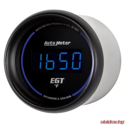 AutoMeter GAUGE; PYROMETER (EGT); 2 1/16in.; 1600deg.F; DIGITAL; BLACK DIAL W/BLUE LED - 6945