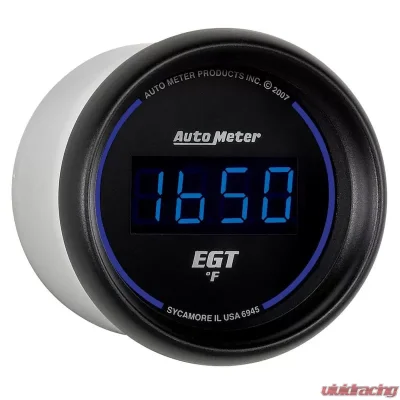 AutoMeter GAUGE; PYROMETER (EGT); 2 1/16in.; 1600deg.F; DIGITAL; BLACK DIAL W/BLUE LED - 6945