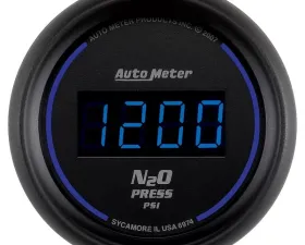 AutoMeter GAUGE; NITROUS PRESSURE; 2 1/16in.; 1600PSI; DIGITAL; BLACK DIAL W/BLUE LED