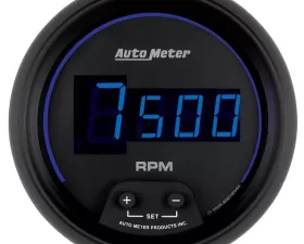 AutoMeter GAUGE; TACH; 3 3/8in.; 10K RPM; IN-DASH; DIGITAL; BLACK DIAL W/BLUE LED