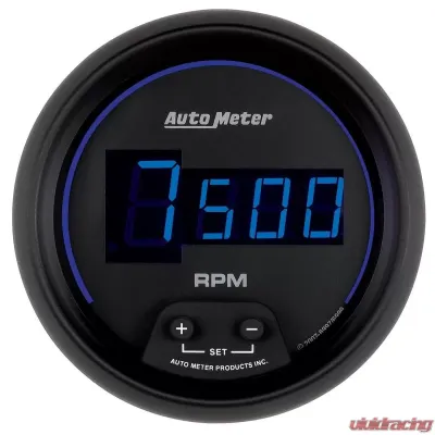 AutoMeter GAUGE; TACH; 3 3/8in.; 10K RPM; IN-DASH; DIGITAL; BLACK DIAL W/BLUE LED - 6997